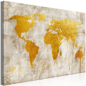 Canvas Tavla - Golden Continents Wide - 60x40