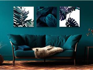 Canvas Tavla - Turquoise Nature (3 delar) - 120x40