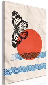Canvas Tavla - Butterfly and Sunrise Vertical - 40x60