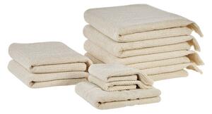 Handduk Atiu set om 9 Beige - Beige