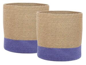 Korg Bulanik set om 2 Beige, naturlig, lila - Beige, naturlig, lila