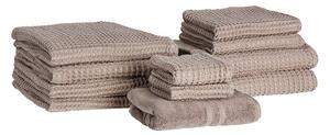 Handduk Areora set om 11 Taupe - Taupe