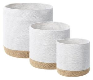 Korg Basima set om 3 Beige, vit - Beige, vit