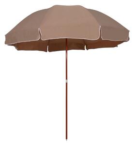 Parasoll med stålstång 300 cm taupe - Brun