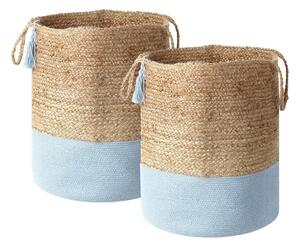 Korg Gajar set om 2 Beige, blå - Beige, blå
