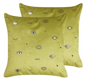 Prydnadskuddar Aeonium set om 2 Grön/Svart - Grön/Svart