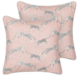 Prydnadskuddar Arales set om 2 Rosa/vit/svart/grå, Fyrkantig - Rosa/vit/svart/grå, Fyrkantig