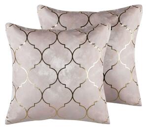 Prydnadskuddar Alyssum set om 2 Rosa/guld, Polyester - Rosa/guld, Polyester