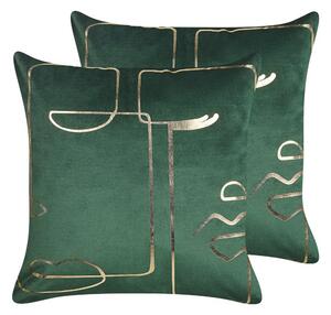 Prydnadskuddar Philodendron set om 2 Grön/guld - Grön/guld
