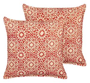 Prydnadskuddar Ceiba set om 2 Röd/beige - Röd/beige