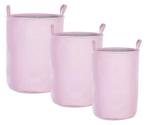 Tvättkorgar Archa set om 3 Rosa/grå - Rosa/grå