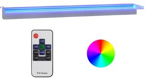 Vattenfall med RGB LED rostfritt stål 108 cm