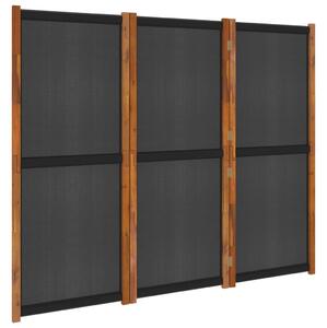 Rumsavdelare 3 paneler svart 210x180 cm