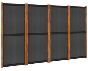Rumsavdelare 4 paneler svart 280x180 cm