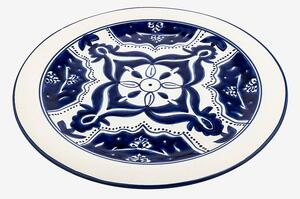 Dishes & Deco - Pizzatallrik Blue Fond ø 34 cm - Vit - Uppläggningsfat - Från Homeroom