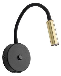 LED Vägglampa med USB port LAGOS 1xG9/3W/5V svart/guld