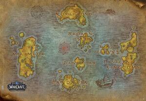 Poster, Affisch World Of Warcraft - Map, (91.5 x 61 cm)
