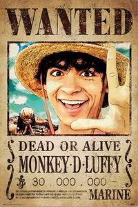 Poster, Affisch One Piece - Wanted Monkey D. Luffy