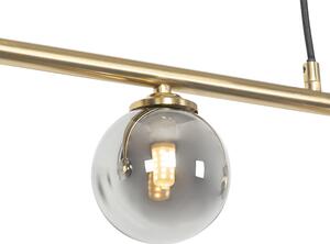 Modern hänglampa guld 100 cm 5-ljus med rökglas - Aten