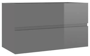 Tvättställsskåp grå högglans 80x38,5x45 cm spånskiva