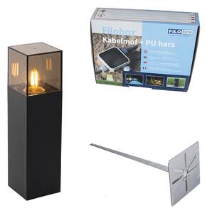 Fristående utomhuslampa svart med rökskärm 30 cm - Danmark