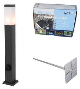 Utomhuslampa mörkgrå 80 cm med sockel IP44 - Malios