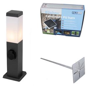 Utomhuslampa mörkgrå 45 cm med sockel IP44 - Malios