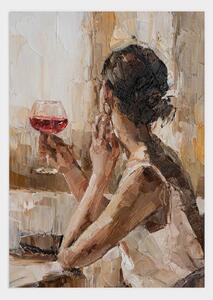 Woman with wine glass poster - 21x30