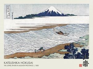 Bildreproduktion The Jewel River in Musashi Province (1830), Katsushika Hokusai