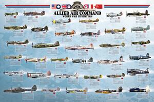 Poster, Affisch AlliedAirCommand WWII Fighters