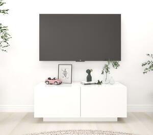 Tv-bänk vit 100x35x40 cm konstruerat trä