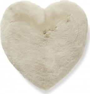 Fluffy hjärtformad prydnadskudde Beige - 45 x 45 cm