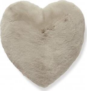 Fluffy hjärtformad prydnadskudde Taupe - 45 x 45 cm
