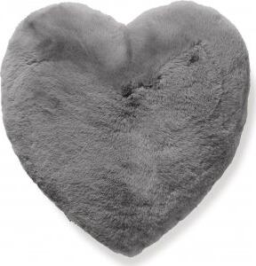 Fluffy hjärtformad prydnadskudde Grå - 45 x 45 cm