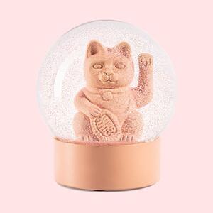 Lucky Globe - Glitterglob med lyckokatt, aprikos, Aprikos