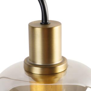 Smart bordslampa svart med guld och rökglas inkl WiFi A60 - Zuzanna