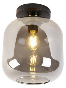 Smart taklampa svart med guld och rökglas inkl WiFi A60 - Zuzanna
