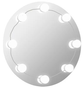 Väggspegel med LED-belysning rund