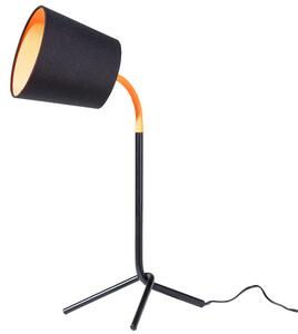Bordslampa i Svart Cylindrisk Lampskärm Orange Modern Vintage Beliani