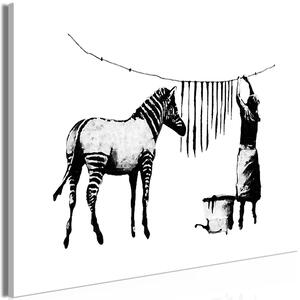 Canvas Tavla - Banksy: Washing Zebra Wide - 90x60