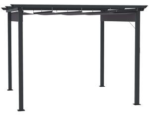 Pergola 2,95 x 2,95 m, uteplatsöverdrag med skjuttak