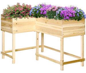 Blomlåda L-form dräneringshål 122x91x81 cm