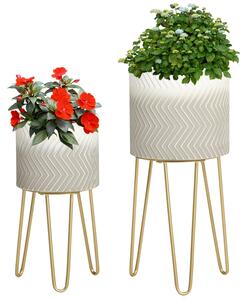 Blomställ 2-pack metallben guld