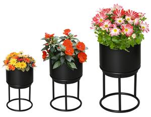 Blomkruka 3-pack metall svart