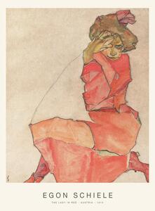 Bildreproduktion The Lady in Red (Special Edition Female Portrait) - Egon Schiele