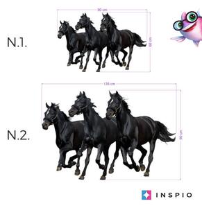 Väggklistermärke med tre svarta hästar