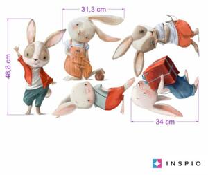 Kaniner - väggklistermärken i akvarell