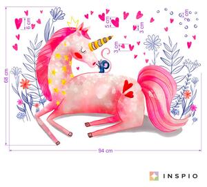 Väggklistermärke i akvarell – rosa enhörning