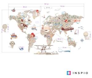 Brun världskarta för små äventyrare