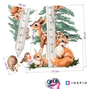 Barnklistermärken – Längdmätare för barn 150 cm med djur FOREST
